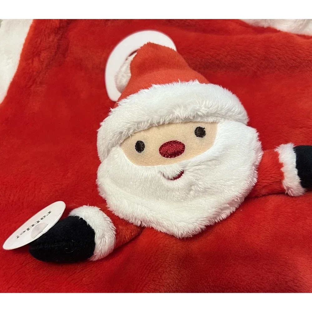 Little Me Lovey Santa Security Blanket Plush Red White I‎ Love Santa Satin